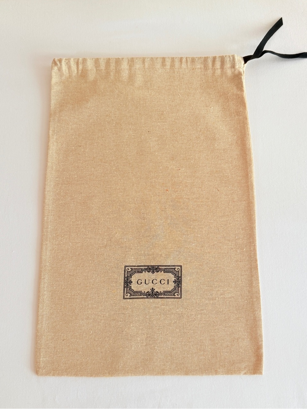 Authentic Gucci Cotton Dust Bag Drawstring Storage Pouch Beige 12x17